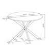 NicBex Modern Round Dining Table with Two Piece Removable Top and Cross Leg,Off-White/Black/White - 3 of 4