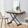 KTMBDW Multifunctional Folding Table, Lift Top Coffee Table Convertible to Dining Table, Height Adjustable Wooden Dinner Table for Living Room,Kitchen - 4 of 4