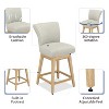 Dyonery Counter Height Swivel Barstool Set of 1 26.8 Inch Modern Faux Leather Barstools Chair for Kitchen Island Solid Wood Legs Brown Bar Stool - 2 of 4