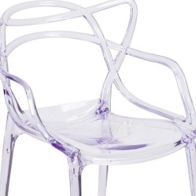 Clear Polycarbonate Decorative Cutout Stacking Side Chair