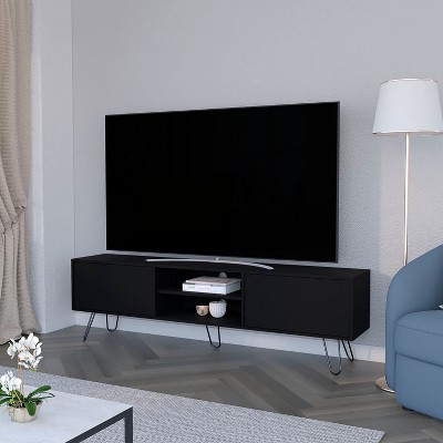 NicBex Modern TV Stand Hairpin Leg Entertainment Center with Open and Closed Storage for Living Room, Bedroom