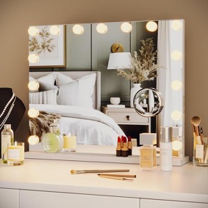 Vanity Mirror with Lights - Bulbs, 3 Color Modes,   Mirror for Tabletop Makeup Application - 1 of 4