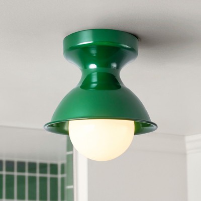 Rennnsan Quinthra 8"W 1-Light Dome Vintage Dimmable Flush Mount