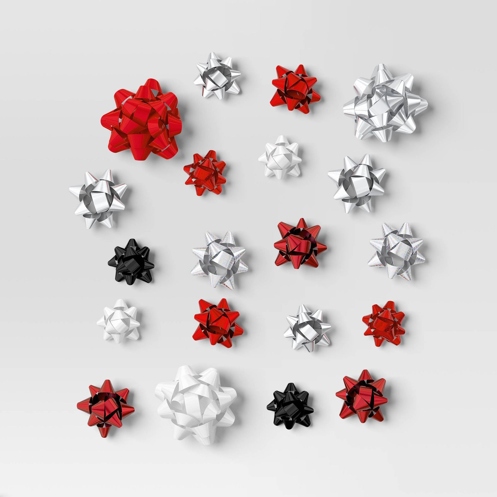 40ct Christmas Bow Bag Red/White/Silver/Black - Wondershop™