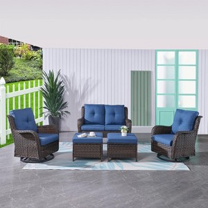 SUGOLD 5 Pieces Outdoor Furniture Patio Furniture Set Wicker Swivel Patio Chairs - 1 of 1