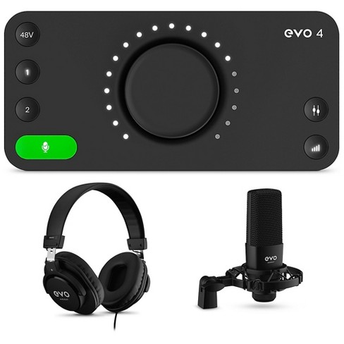 Audient EVO Start Recording Bundle With USB Audio Interface, Headphones,  Mic, Shockmount and Mic Cable