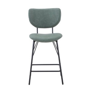 Jofran,Modern Faux Leather Split-Back Upholstered Counter Height Barstool (Set of 2) - 1 of 4