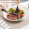 BRINJOY 49-Piece Stainless Steel Flatware Set - Mirror-Polished Black Silverware Set with Steak Knives (Service for 8) - 3 of 4