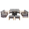 Buenhomino Patio Furniture Set with Fire Pit Table, 30'' 50,000 BTU Flame Comfortable 8 Pieces Wicker Rattan Outdoor Furniture Set w/Soft Cushion - 3 of 4