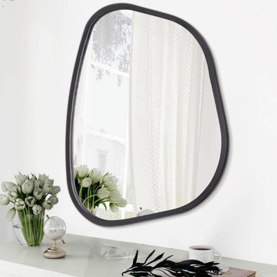 Ruso Weights Irregularly-Shaped Wood Frame Wall Mirror