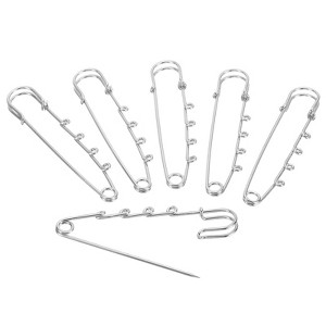 Unique Bargains Metal Decorative DIY Women's Clothing Dress 4 Holes Sewing Brooch Pins 10 Pcs - 1 of 4