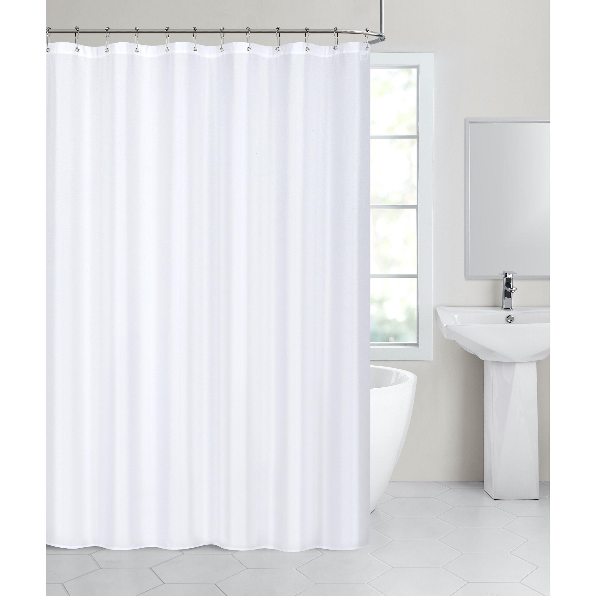 GoodGram Hotel Collection Waterproof White Fabric Mold And Mildew Resistant Shower Curtain Liner - 72'' W x 72'' L