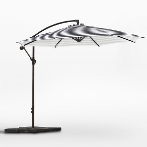 WestinTrends 10 Ft Outdoor Patio Cantilever Offset Umbrella with Base Weights - 1 of 4