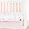 Everyday Kids 4 Pc Girls Crib Bedding Set - Owls - 100% Cotton Percale Quilt, Sheet, Dust Ruffle & Diaper Stacker - 3 of 4