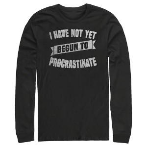 Men's Lost Gods I Have Not Yet Begun to Procrastinate Distressed Long Sleeve Shirt - 1 of 2