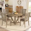 5pcs Table Set Round Dining Table Solid Wood Modern Farmhouse Rustic Look Distressed Look 3 packages - 2 of 4