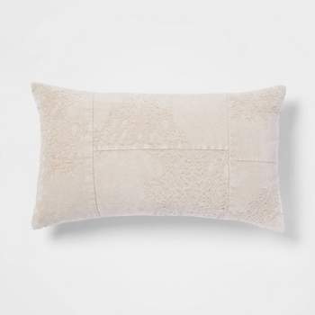 Oversized Washed Pieced Chenille Lumbar Throw Pillow - Threshold™