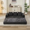 Mocamel Comfy Convertible Folding Mattress Couch - Chenille Floor Sofa Bed with Armrest for Living Room, Bedroom, Studio，beige - 2 of 4