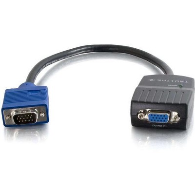 C2G 11in TruLink 2-Port UXGA Monitor Splitter Cable - 11" Video Cable for Monitor - First End: 1 x 15-pin HD-15 Male VGA