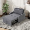NicBex 3-in-1 Convertible Sleeper Chair,Modern Linen Folding Sofa Bed with Pillow,Couches with Pocket for Living Room,Gray - 2 of 4