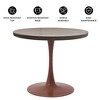 LeisureMod Bristol 27" Round Dining Table – MDF Top with Cherry Steel Pedestal Base, Modern Accent Table for Kitchen, Dining Room & Small Spaces - 4 of 4