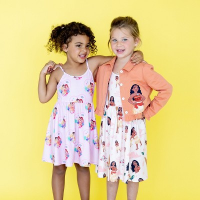 PATPAT Disney Princess Toddler Girl 2pcs Moana Belle Rapunzel Naia? Dress with Cotton Jacket Set