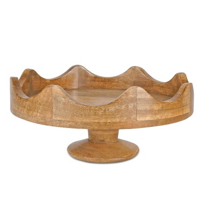 Wood Decorative Bowl - Footed and Oblong