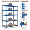 5 Tier Garage Storage Shelves, 2500LBS Capacity Metal Shelving Unit for Garage, Industrial, Warehouse, Kitchen, Closet, , Blue - 3 of 4