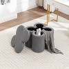 SEYNAR Modern Glam Teddy Velvet Flower Shape Storage Ottoman - 3 of 4