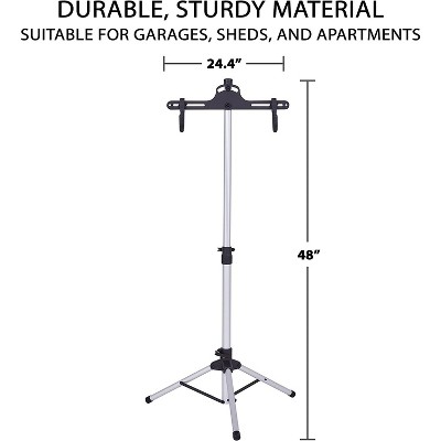 Adjustable Freestanding Silver and Black Bike Storage Rack