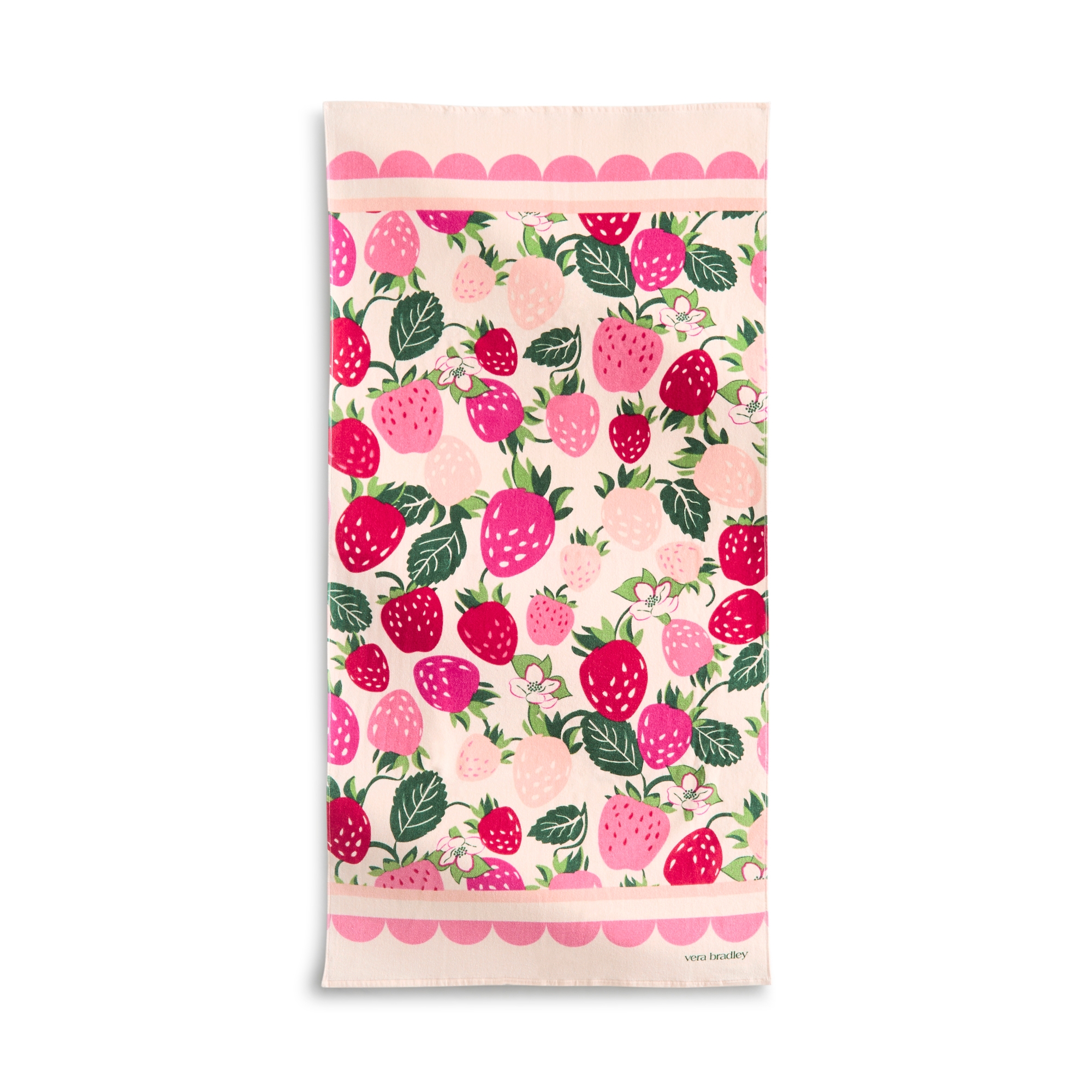 Vera Bradley Women's Outlet Cotton Looped Terry Essential Beach Towel Bushels of Berries Pumice Stone