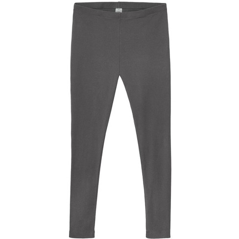 City Threads USA-Made Women's Soft 100% Cotton Leggings | Charcoal - XS