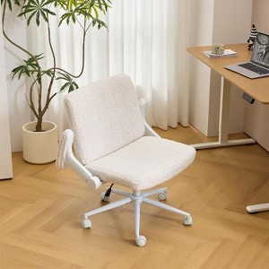 VINGLI Criss Cross Chair with Adjustable Flip-Up Arms,Cross Legged Chair with Wheels,Extra Wide Office Chair,Desk Chair,Starry Chenille - 1 of 4