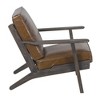 Royal Hampton Amber Accent Chair, Handcrafted Slatted Mango Wood, Buffalo Leather Cushions, Angled Legs - - 4 of 4