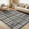 Striped Geometric Washable Runner Rug - Stain Resistant, Non-Slip Backing, Low Pile - For Hallway, Laundry, Bedroom - 3 of 4