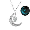 Owl Glow In Dark Pendant Chain Necklace for Women Green or Blue Ginger Lyne Collection - 2 of 4