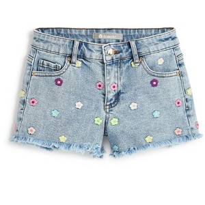 Girl Embroidered Fray Hem Shorts - tractr - 1 of 2