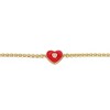 Guili 14k Yellow Gold Plated Adjustable Bracelet with Heart Charm and Red Enamel for Kids - 2 of 2