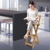 YIYIBYUS Folding Bamboo Bar Stool with Backrest and Footrest, Portable Bar Chairs, No Assembly - 3 of 4