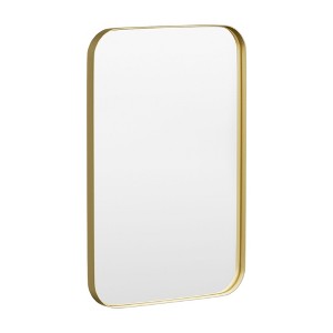 Tempered Glass Rounded Rectangle Framed Wall-Mounted Bathroom Vanity Mirror - 1 of 1