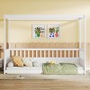 1pc Twin Canopy Floor Bed, Solid Wood Montessori Frame, With Guardrails for Kids Bedroom Safety - Baofuwish - 2 of 4