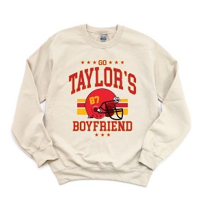 Simply Sage Market Women's Graphic Sweatshirt Go Taylor's Boyfriend Helmet - 1 of 3
