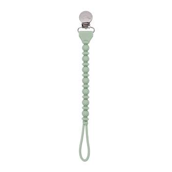 Itzy Ritzy Sweetie Beaded Strap Pacifier Clip - Agave
