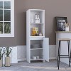 Depot E-Shop Kitchen Pantry 59" H, Two Open Storage Shelves, Single Door Cabinet, Two Interior Shelves - 3 of 4