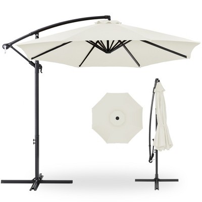 Best Choice Products 10ft Offset Hanging Outdoor Market Patio Umbrella w/ Easy Tilt Adjustment