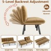 QingMoon Folding Sofa Bed with Adjustable Backrest, Velvet Loveseat Couch Bed for Living Room, Office, Apartment and Small Space - 2 of 4