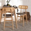 Baxton Studio 2pc Tarana Fabric and Wood Counter Height Barstools: Mid-Century Design, Woven Detail - 3 of 4
