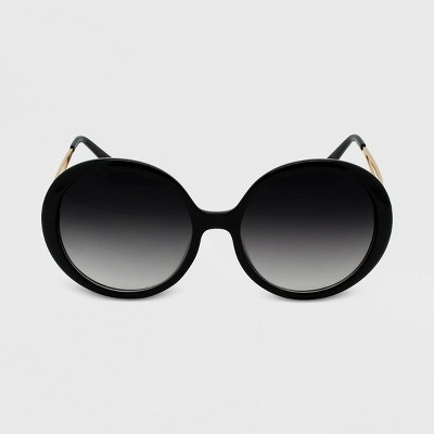 Women's Round Sunglasses - A New Day™ Black