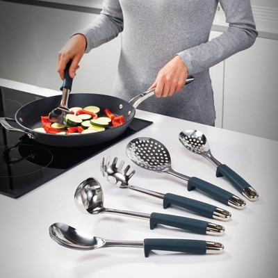 Stainless Steel and Silicone 6-Piece Rotating Kitchen Utensil Set