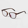 Men's Tortoise Print Round Metal Nose Bridge Blue Light Filtering Reading Glasses - Goodfellow & Co™ Brown - 2 of 2